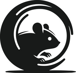 Hamster black vector animal silhouette