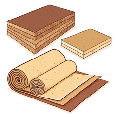Design a vector illustration of a set of sandpaper textures, featuring bold, contrasting strokes and gradients.  High detail, realistic grit depiction.