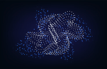 Abstract Music background. Big Data Particle Flow Visualisation. Science infographic futuristic illustration. Sound wave. Sound visualization. eps 10	
