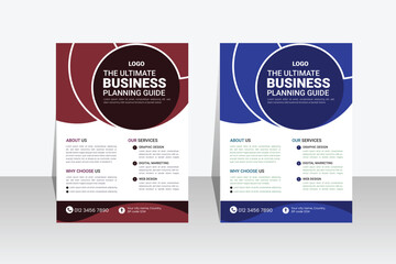 Obraz premium Modern Business Flyer Design Template for Corporate Marketing and Company Promotion
