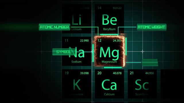 Magnesium Element Neon Light