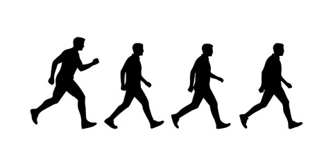 vector illustration silhouette of people walking