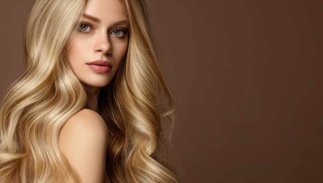 a beautiful blonde woman with long, wavy hair