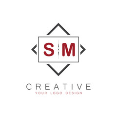 initial monogram logo for Creative with square style design.
