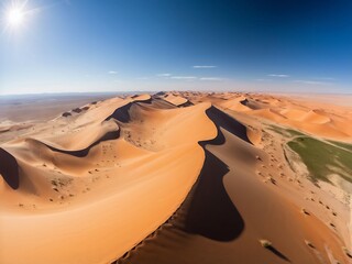 Aerial View of Sand Dunes in a Desert