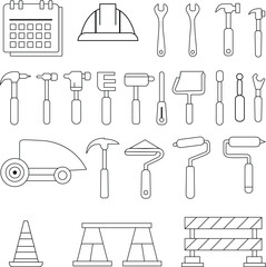 set of construction tools vector