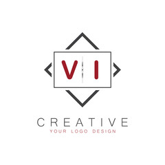 initial monogram logo for Creative with square style design.