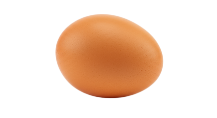 Fresh brown egg isolated on white background, showcasing its smooth surface and natural color