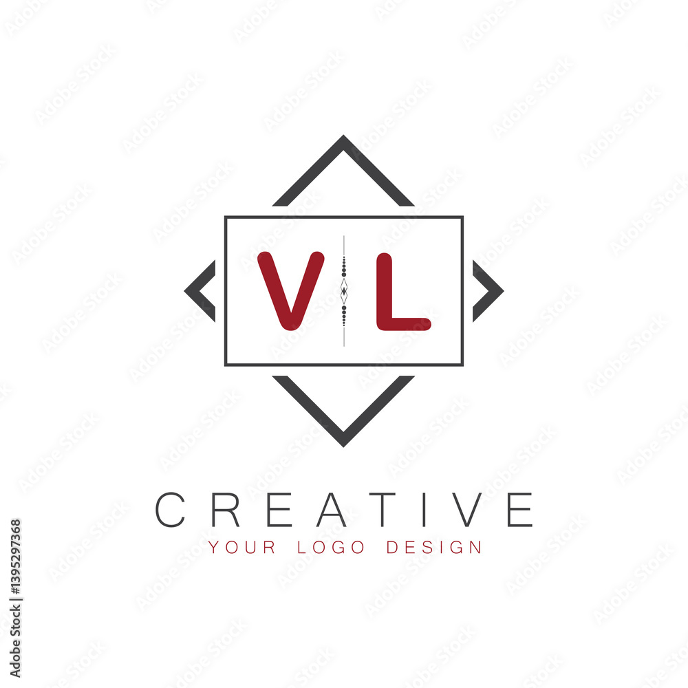 Fototapete initial monogram logo for creative with square style design.