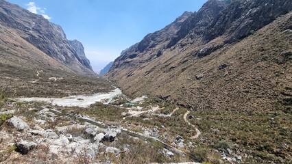 River Meandering in a Valley, Cordillera Blanca, Peru