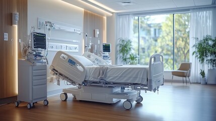Modern hospital room with medical equipment (1)