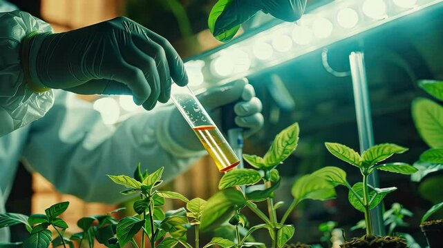 a biologist conducts experiments on plants