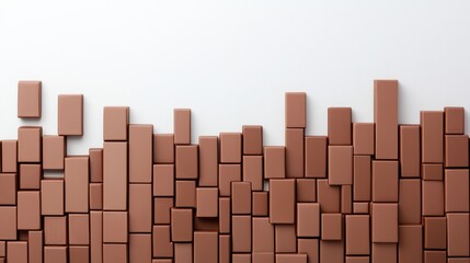 Creative food concept. A 3D chocolate sculpture with a geometric abstract design