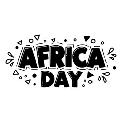 Africa Day graphic, bold text, decorative, marketing