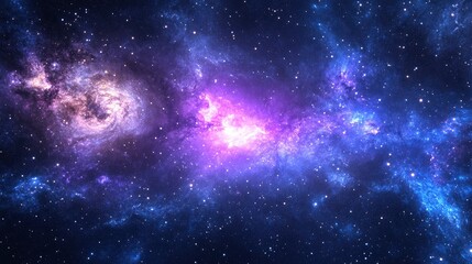 Obraz premium A breathtaking view of a vibrant galaxy with swirling cosmic clouds and distant stars in the background