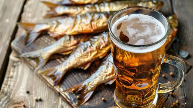 beer and dried ram fish