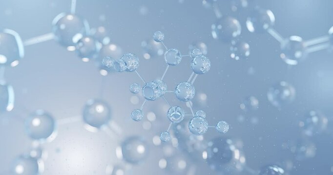 Valine rotating 3D model of amino acid, seamless looped video