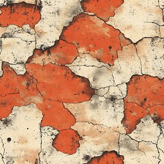 Seamless texture of cracked and weathered Martian surface pattern ideal for terraforming background designs showcasing rust orange and beige tones ideal for science fiction or