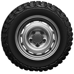Black wheel on off road tire