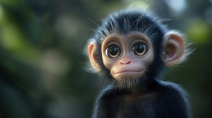 Fototapeta premium adorable baby monkey portrait