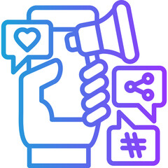 Obraz premium Mobile Ads line gradient icon