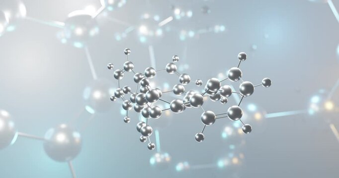 Diindenoperylene rotating 3d molecule, molecular structure of polycyclic aromatic hydrocarbon, seamless video