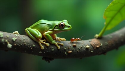 Obraz premium green tree frog