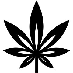 Black Cannabis Leaf Illustration  