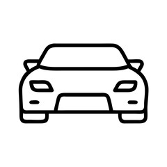 Obraz premium Outline of a Sporty Car Front View in Minimalist Style 