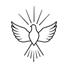 Large Dove with Rays of Light and Fire