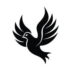 Obraz premium Simple Outline of a Dove with Three Flames