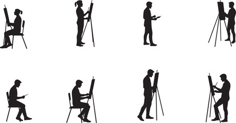 silhouettes of people in different situations