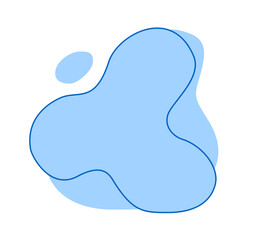 Organic abstract random blob blue shapes fluid forms, Irregular round liquid vector element, Backgrounds, Highlights, Unique frame, Imperfect line