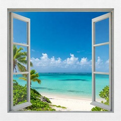 open window on a tropical beach © mgstock
