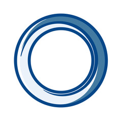 Minimalist Hand-Drawn Enso Circle Icon in Blue Tones  