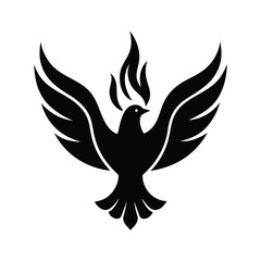 Simple Outline of a Dove with Three Flames