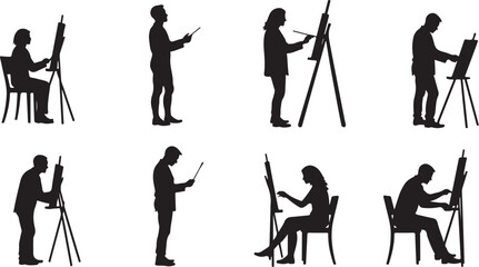 silhouettes of people in different situations