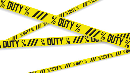 Slogan DUTY on yellow tapes. Vector illustration.