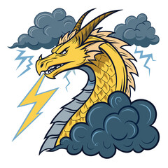 Naklejka premium Design a vector illustration of a bold, stylized thunderbolt positioned behind the letters 