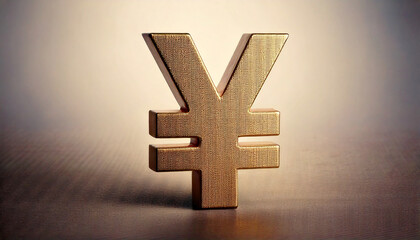 Obraz premium 金色の日本円マークの立体,generative ai_ワイド