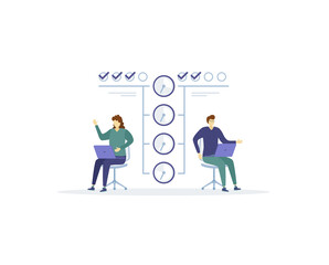 png time management business concept illustration flat team web project plan clock job banner design infographic manager character office strategy success organisation schedule workday hours control n