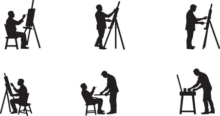silhouettes of people in different situations