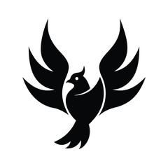 Simple Outline of a Dove with Three Flames Beneath