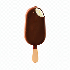 chocolate ice cream isolated on white background