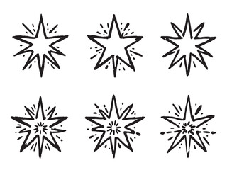 Obraz premium Blazing Star line art filled with magic and cosmic dreams 