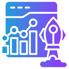 Performance Marketing glyph gradient icon