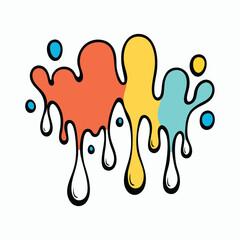 Vibrant Multicolor Ink Splash Water Droplet Logo Modern Abstract Digital Art on White Background