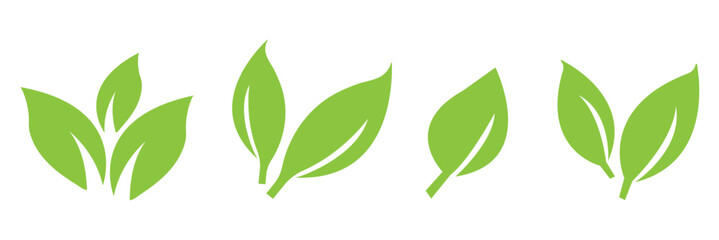 set of green leaf icon. Fill Leaves icon set. this element for ui , ux, web design eps 10.