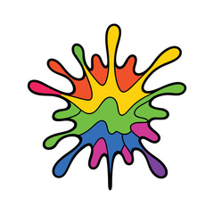 Rainbow Paint Splash Vector  Perfect for Art Design and Creative Branding
