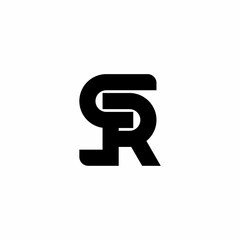 Initial bold logo design SR vector letter and black concept
